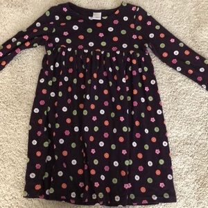 Dark purple long sleeve dress with button decor